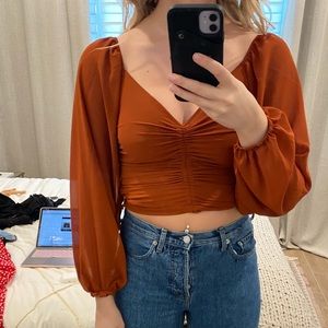 Puff sleeve crop top size small